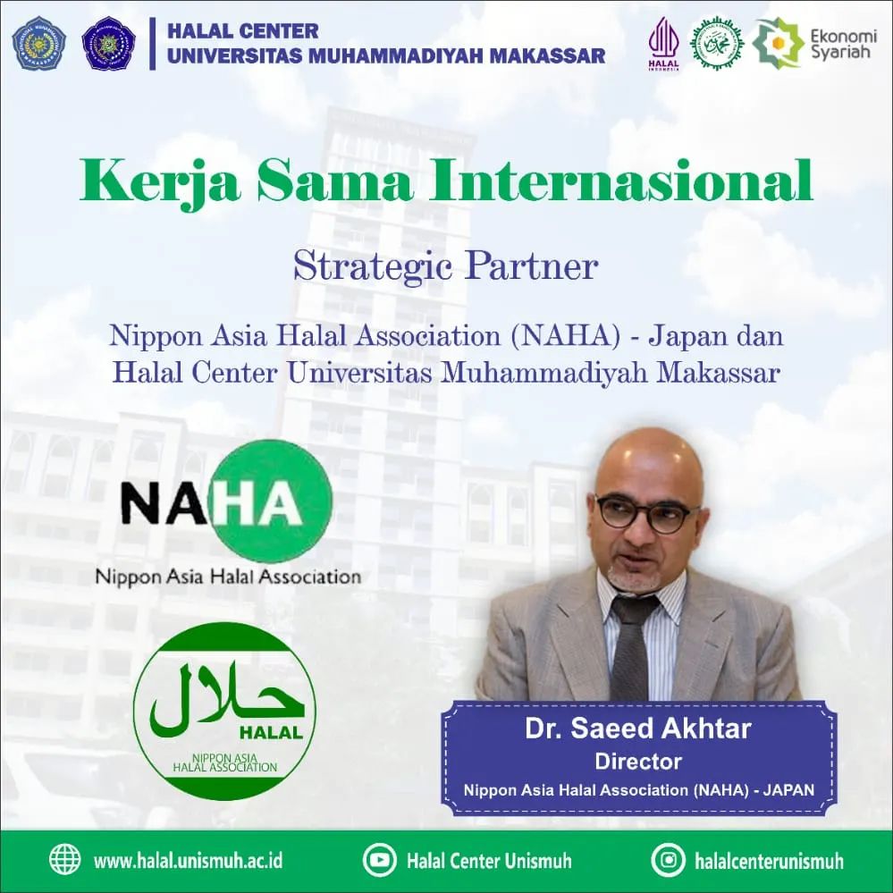 Kerja Sama Internasional – Strategic Partner Halal Center Universitas Muhammadiyah Makassar dengan Nippon Asia Halal Association (NAHA) – Japan